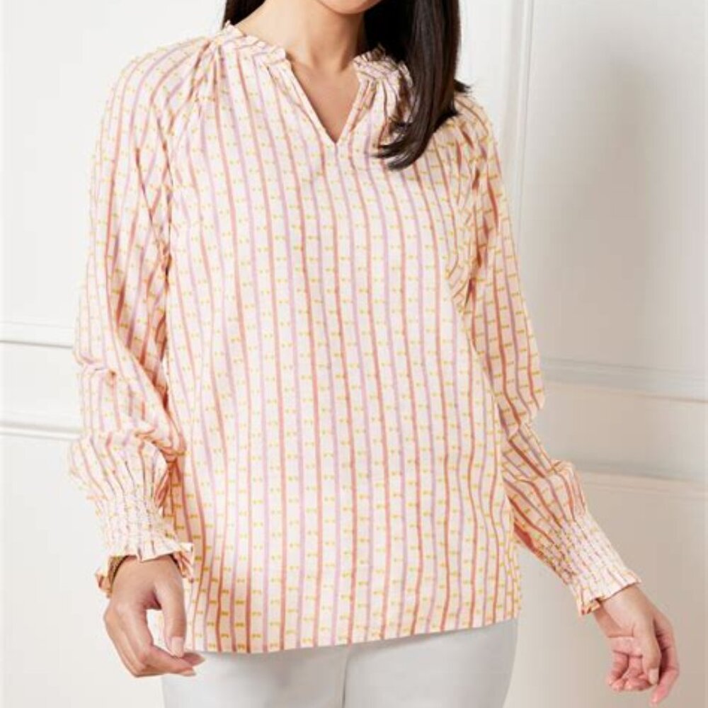 Talbots Blouse 3X, Pink and White